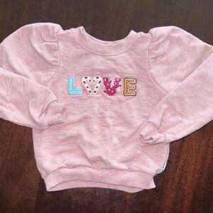 Little Sleepies Blush Sweatshirt with Love Embroidery